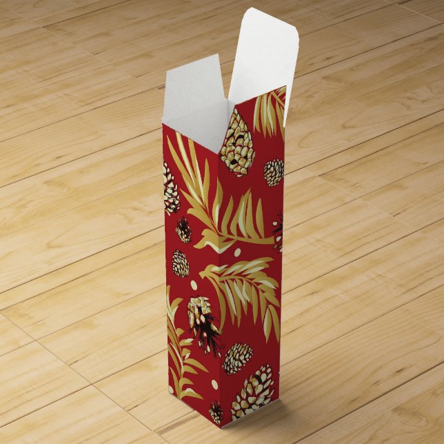 Christmas Pattern, Pine Snow 3 Wine Box (Opened)