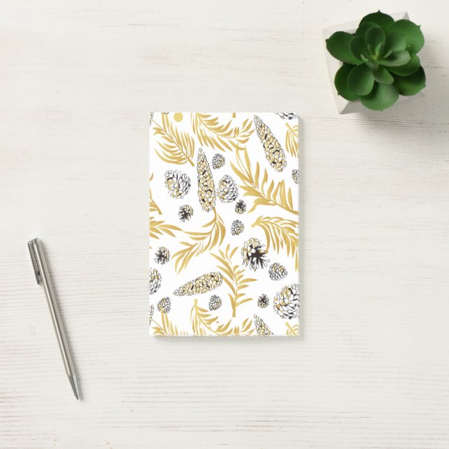 Christmas Pattern, Pine Snow 5 Post-it Notes (Office)