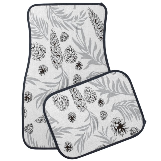Christmas Pattern, Pine Snow 7 Car Floor Mat (Set)