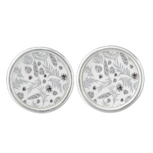Christmas Pattern, Pine Snow 7 Cufflinks