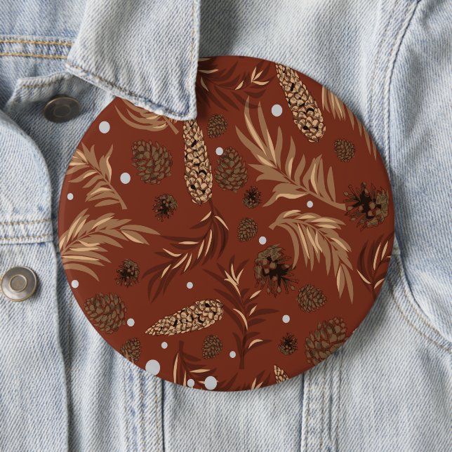 Christmas Pattern, Pine Snow 8 Button (In Situ)