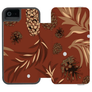 Christmas Pattern, Pine Snow 8 iPhone SE/5/5s Wallet Case