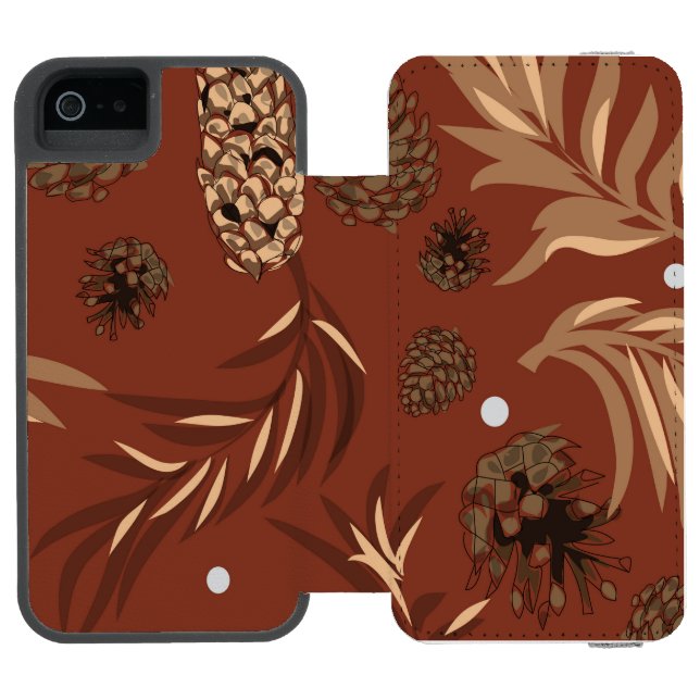 Christmas Pattern, Pine Snow 8 Incipio iPhone Wallet Case (Folio Open)