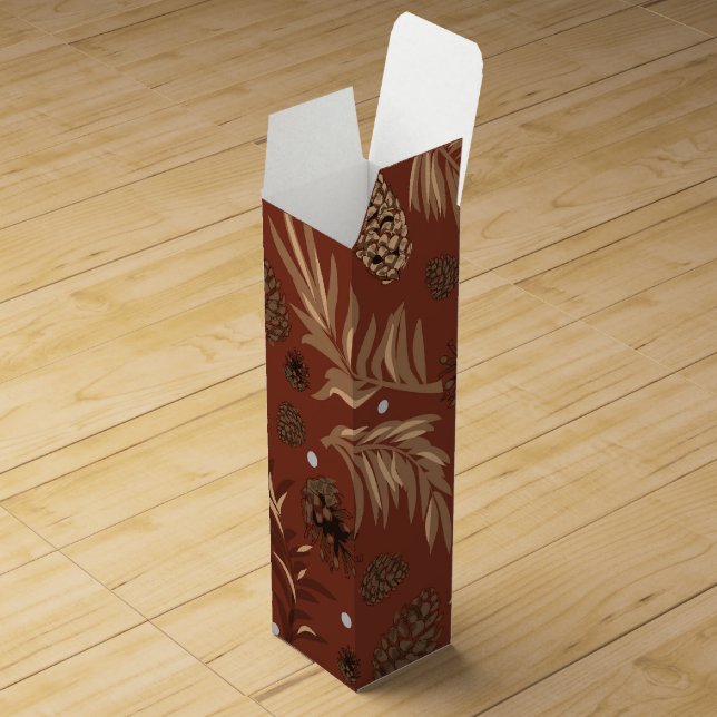 Christmas Pattern, Pine Snow 8 Wine Box (Opened)
