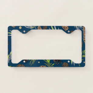 Christmas Pattern, Pine Snow 9 License Plate Frame