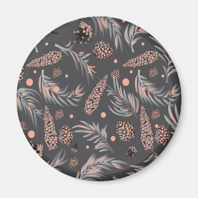 Christmas Pattern, Pine Snow Magnet (Front)