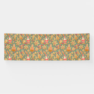 Christmas Pattern (Santa and Gingerbread) Banner