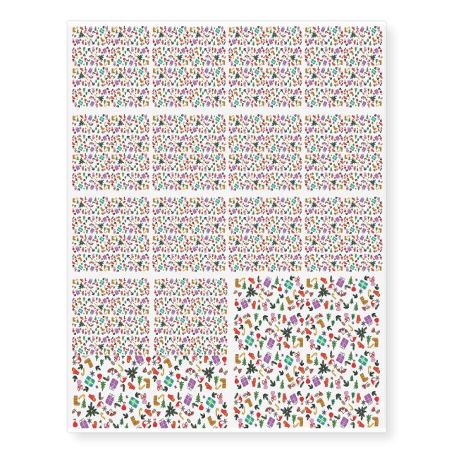 Christmas pattern temporary tattoos (Front)