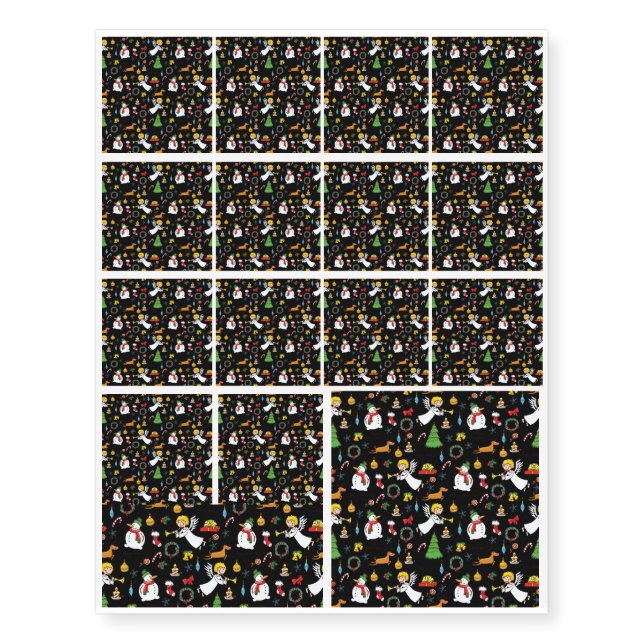 Christmas pattern temporary tattoos (Front)