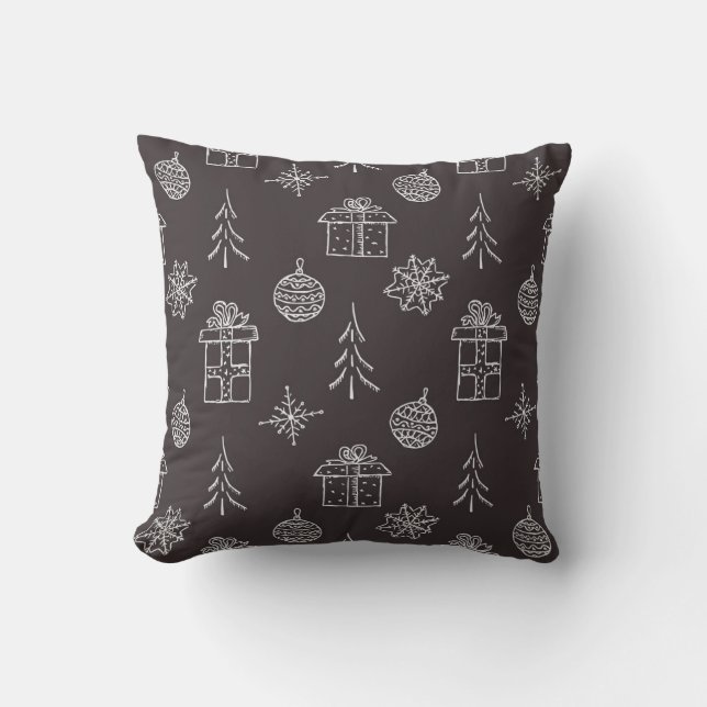 Christmas Pattern Throw Pillow (Front)