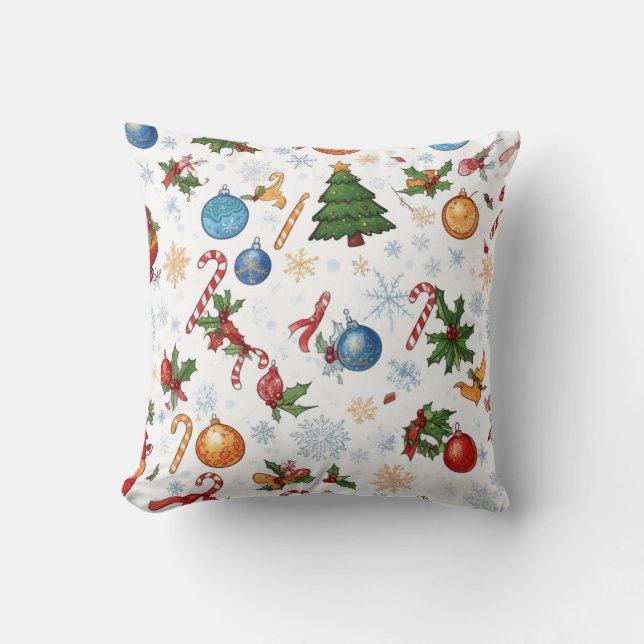 Christmas pattern  throw pillow (Front)