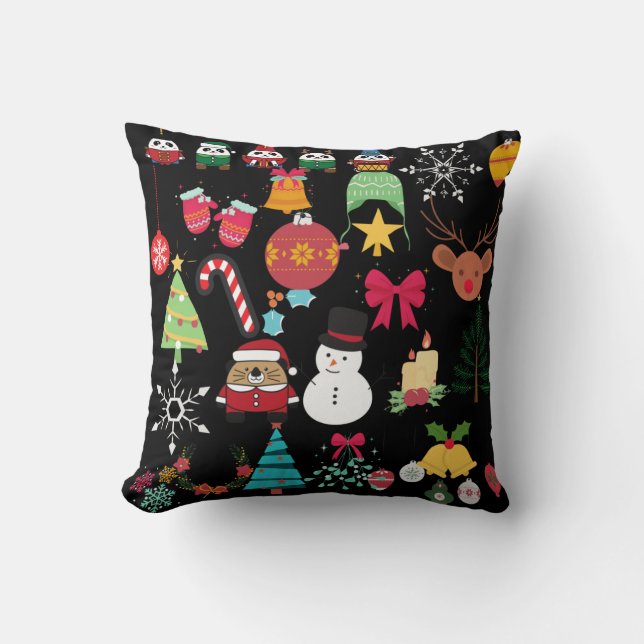 Christmas pattern throw pillow (Front)