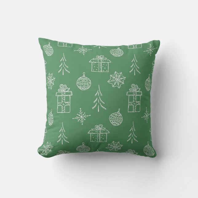 Christmas Pattern Throw Pillow (Front)