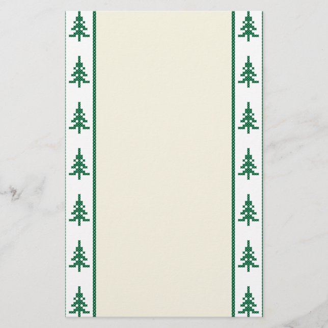 Christmas pattern trees stationery (Front)
