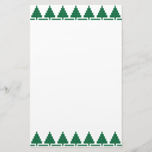 Christmas pattern trees stationery