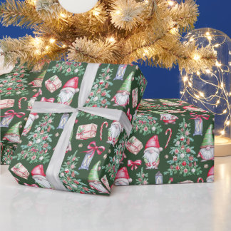 Christmas pattern Watercolor gift Wrapping Paper