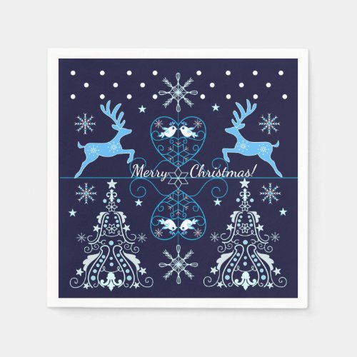 Christmas pattern with custom text paper napkins