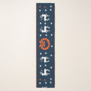 Christmas Pattern with Deer Scarf