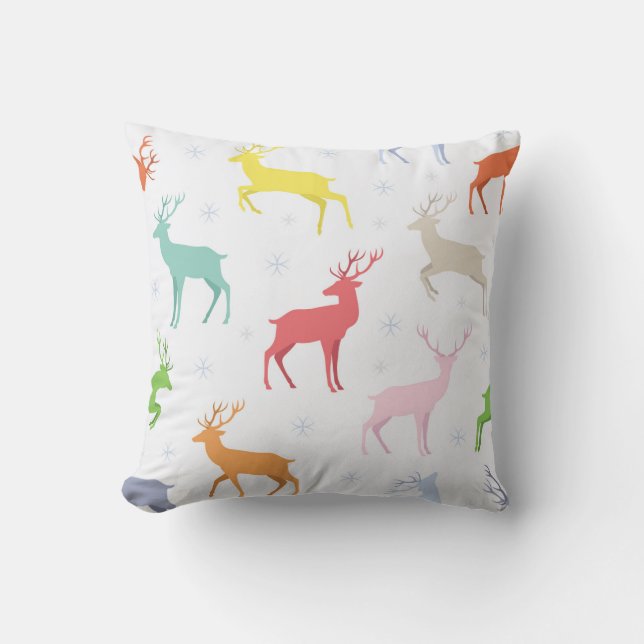 Christmas pattern with deersreindeer,deer,pattern, throw pillow (Front)