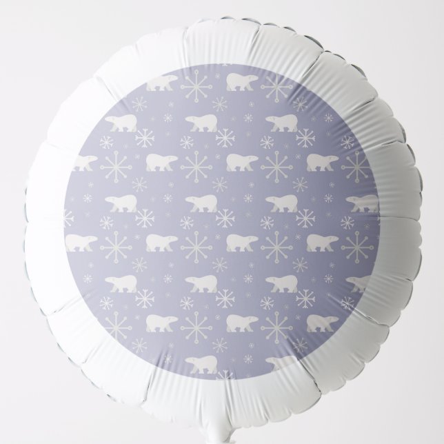 Christmas pattern with polar bears and snowflakes balloon (Front)