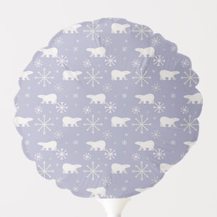 Christmas pattern with polar bears and snowflakes balloon