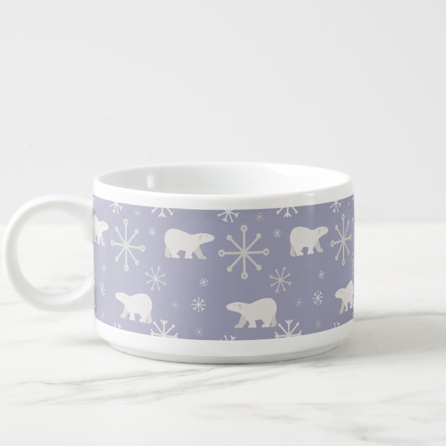 Christmas pattern with polar bears and snowflakes bowl (Right)