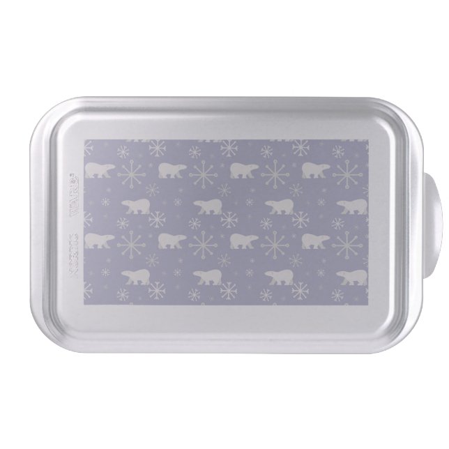 Christmas pattern with polar bears and snowflakes cake pan (Front)