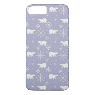 Christmas pattern with polar bears and snowflakes iPhone 8 plus/7 plus case