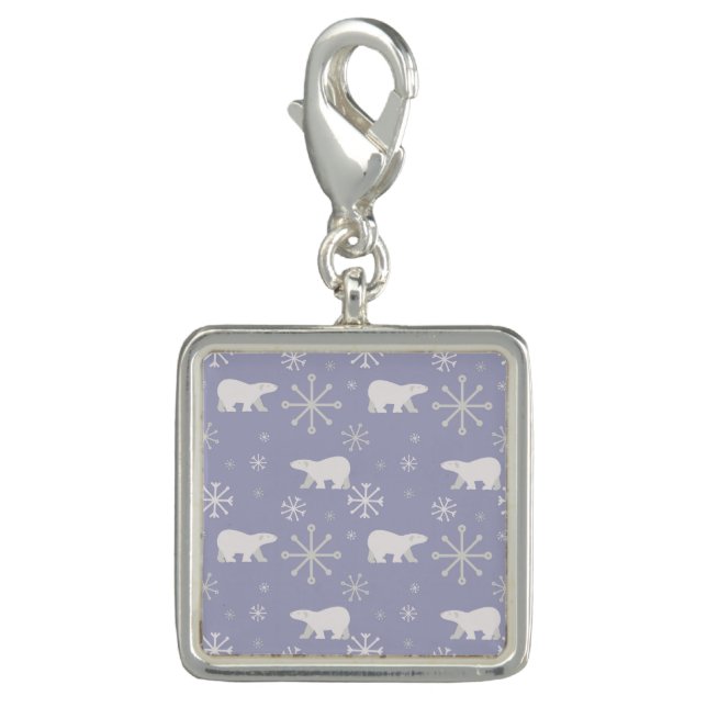 Christmas pattern with polar bears and snowflakes charm (Front)