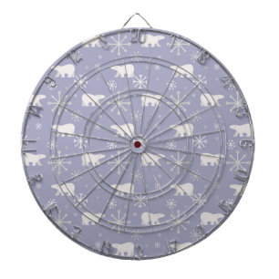 Christmas pattern with polar bears and snowflakes dart board