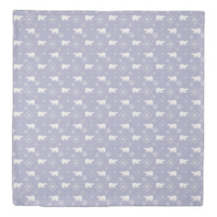 Christmas pattern with polar bears and snowflakes duvet cover