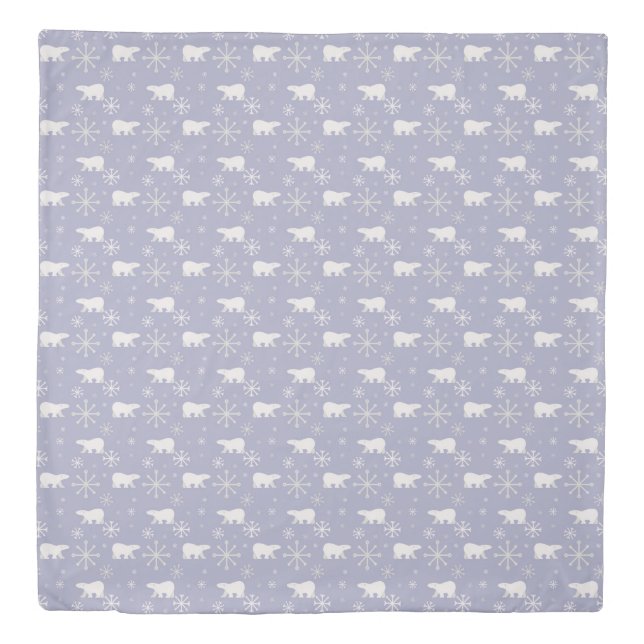 Christmas pattern with polar bears and snowflakes duvet cover (Front)
