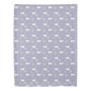 Christmas pattern with polar bears and snowflakes duvet cover
