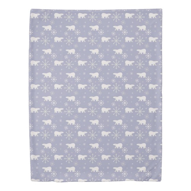 Christmas pattern with polar bears and snowflakes duvet cover (Front)