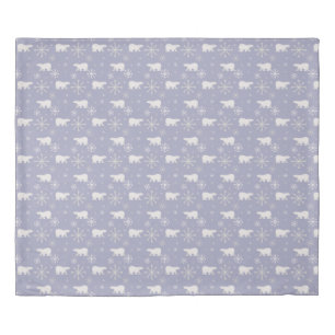 Christmas pattern with polar bears and snowflakes duvet cover