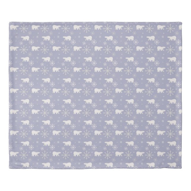 Christmas pattern with polar bears and snowflakes duvet cover (Front)