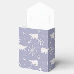 Christmas pattern with polar bears and snowflakes favor boxes