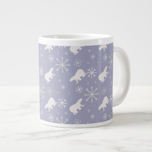 Christmas pattern with polar bears and snowflakes giant coffee mug