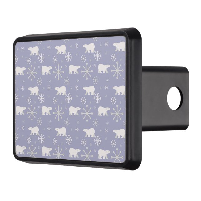 Christmas pattern with polar bears and snowflakes hitch cover (Left)