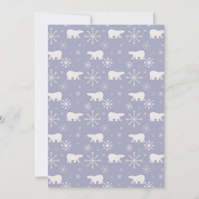 Christmas pattern with polar bears and snowflakes holiday card (Front)