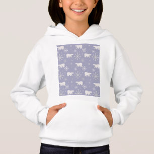 Christmas pattern with polar bears and snowflakes hoodie