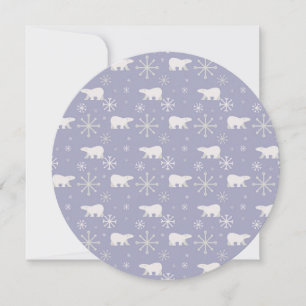 Christmas pattern with polar bears and snowflakes invitation