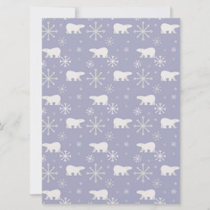 Christmas pattern with polar bears and snowflakes invitation