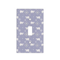 Christmas pattern with polar bears and snowflakes
