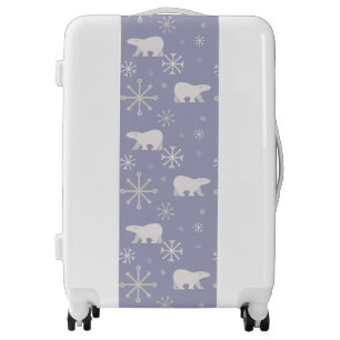 Christmas pattern with polar bears and snowflakes luggage