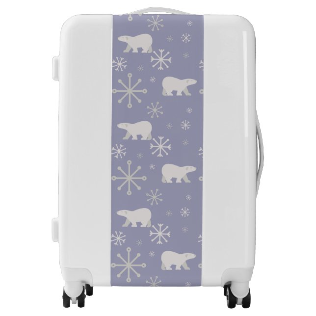 Christmas pattern with polar bears and snowflakes luggage (Front)