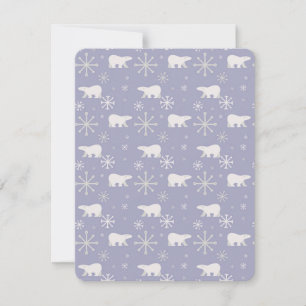 Christmas pattern with polar bears and snowflakes note card