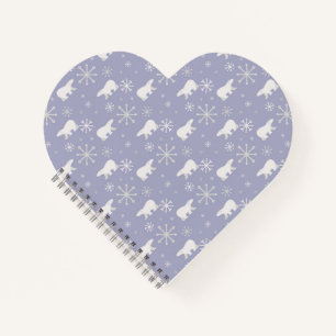 Christmas pattern with polar bears and snowflakes notebook