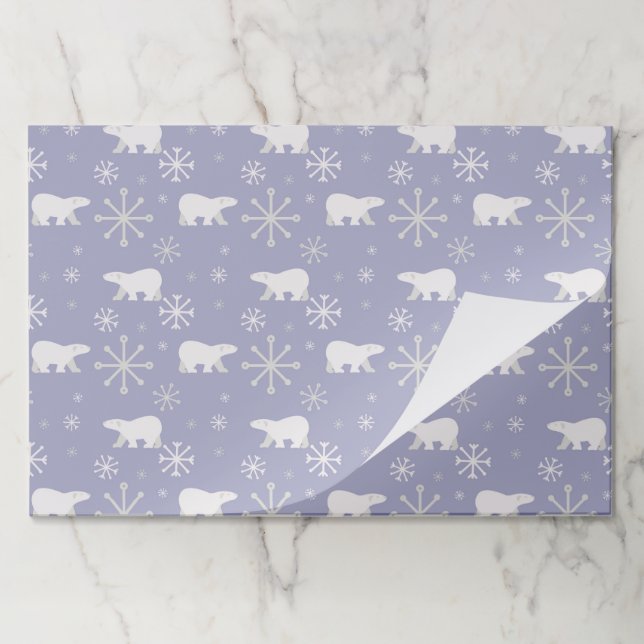 Christmas pattern with polar bears and snowflakes paper pad (Folded)