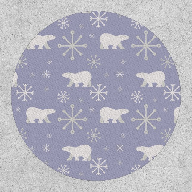 Christmas pattern with polar bears and snowflakes patch (Front)